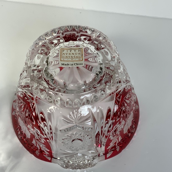 5h Avenue Rosaline Candy Dish Ruby 5" Crystal Glass Lid USA #ES106 - Picture 6 of 8